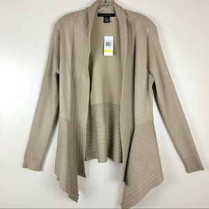89th & Madison Open Knit Cardigan Tan Sweater